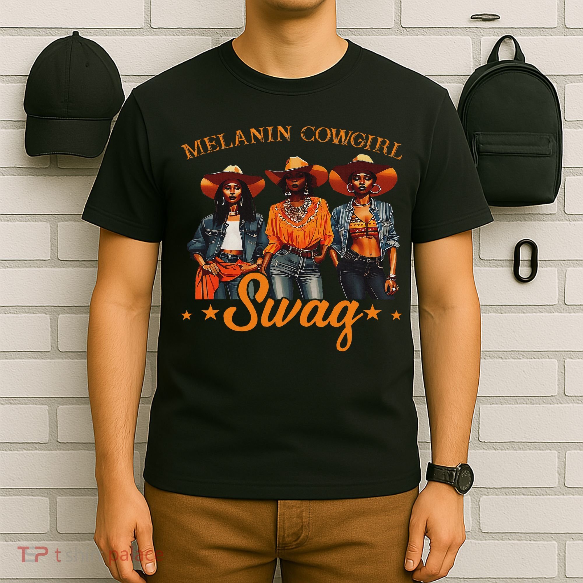 Melanins Cowgirls African Melanins Cowgirl Black History T-Shirt