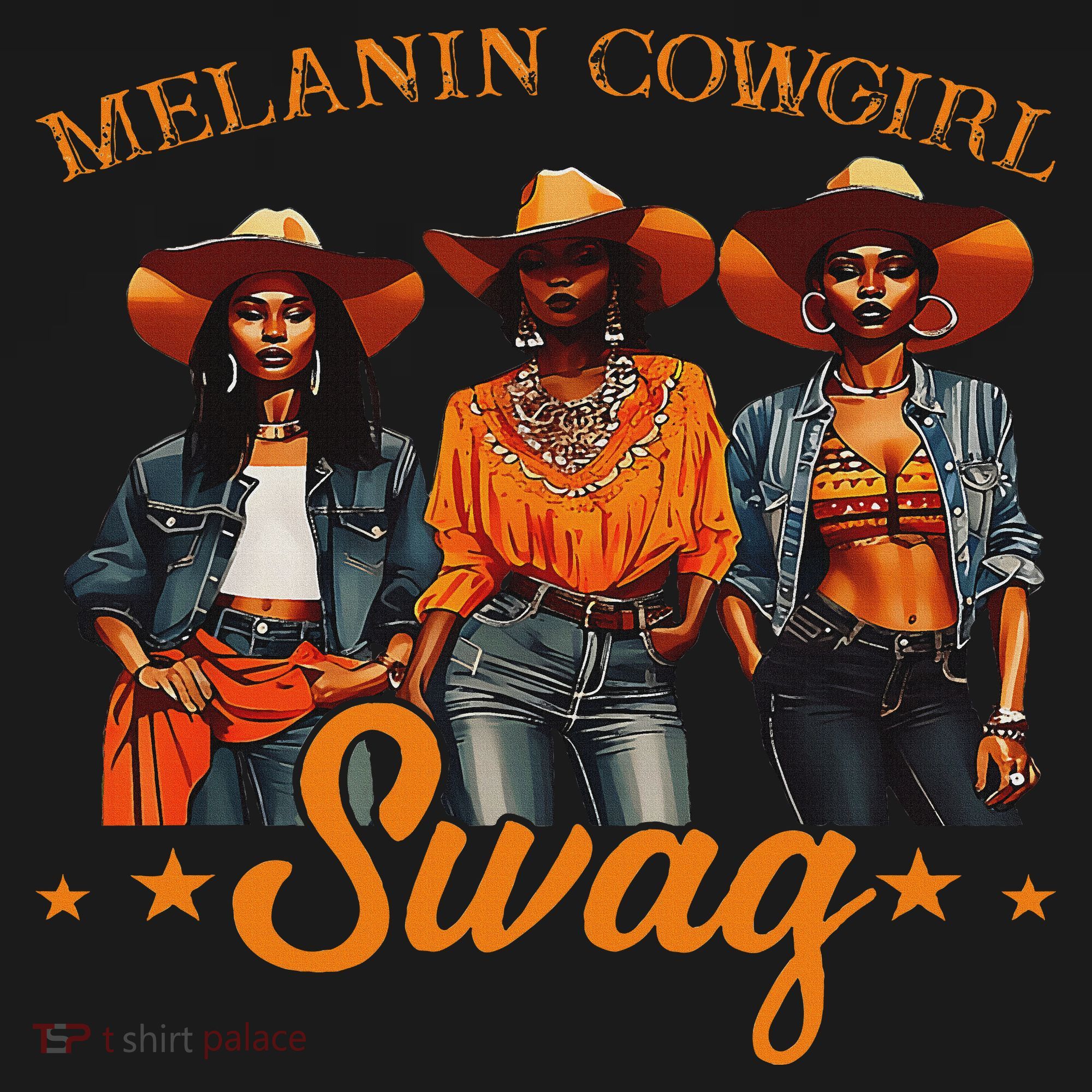 Melanins Cowgirls African Melanins Cowgirl Black History T-Shirt
