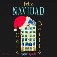 Merry Christmas Antoni Gaudi Drawing Barcelona Spain Hoodie thumb 2