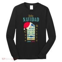 Merry Christmas Antoni Gaudi Drawing Barcelona Spain Long Sleeve Shirt thumb 0