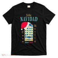 Merry Christmas Antoni Gaudi Drawing Barcelona Spain T-Shirt thumb 0