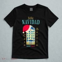 Merry Christmas Antoni Gaudi Drawing Barcelona Spain T-Shirt thumb 5
