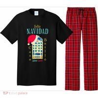 Merry Christmas Antoni Gaudi Drawing Barcelona Spain Pajama Set thumb 0