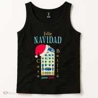 Merry Christmas Antoni Gaudi Drawing Barcelona Spain Tank Top thumb 2