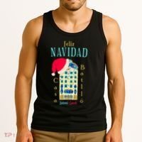 Merry Christmas Antoni Gaudi Drawing Barcelona Spain Tank Top thumb 3