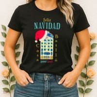 Merry Christmas Antoni Gaudi Drawing Barcelona Spain Women's T-Shirt thumb 2