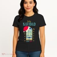 Merry Christmas Antoni Gaudi Drawing Barcelona Spain Women's T-Shirt thumb 4