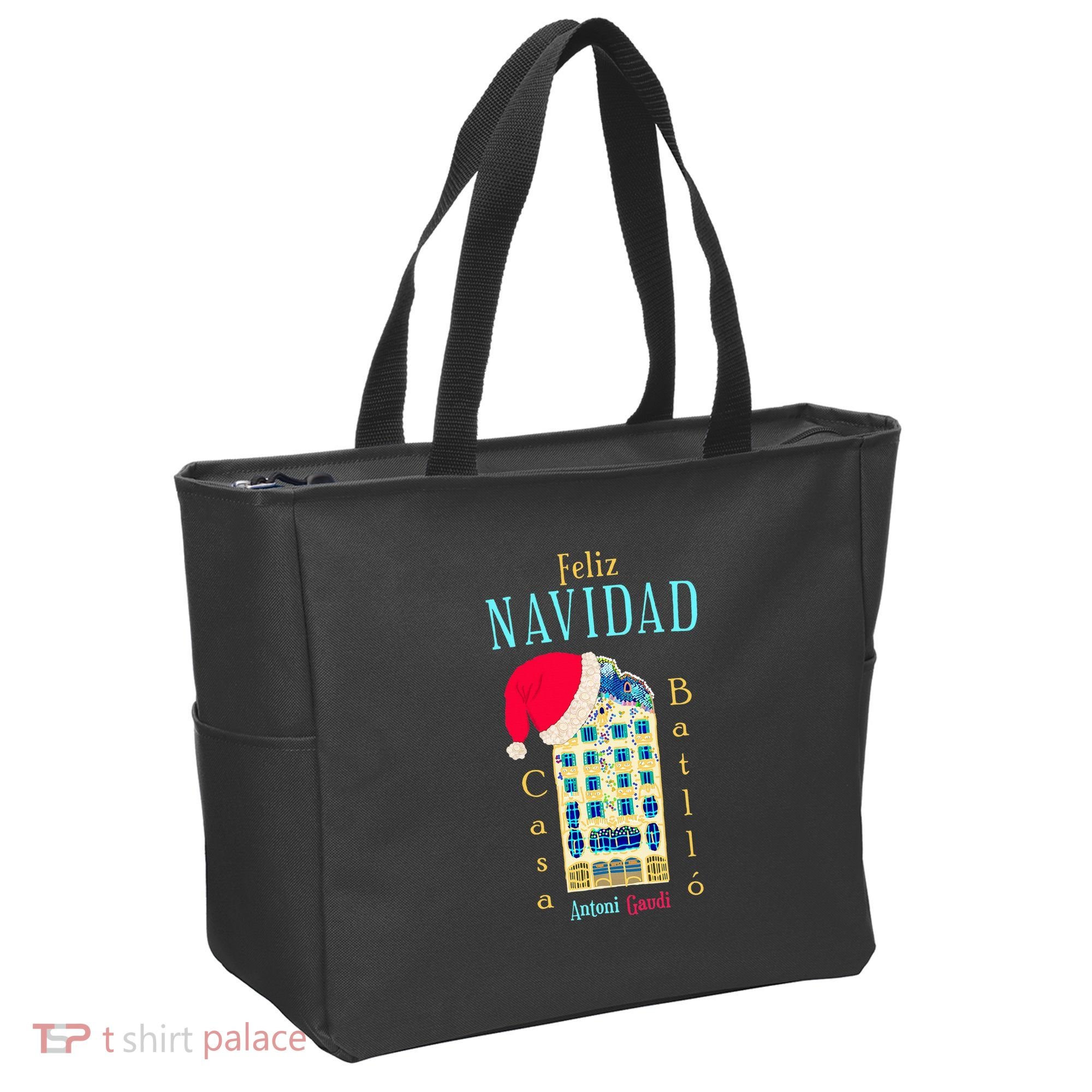 Merry Christmas Antoni Gaudi Drawing Barcelona Spain Tote Bag