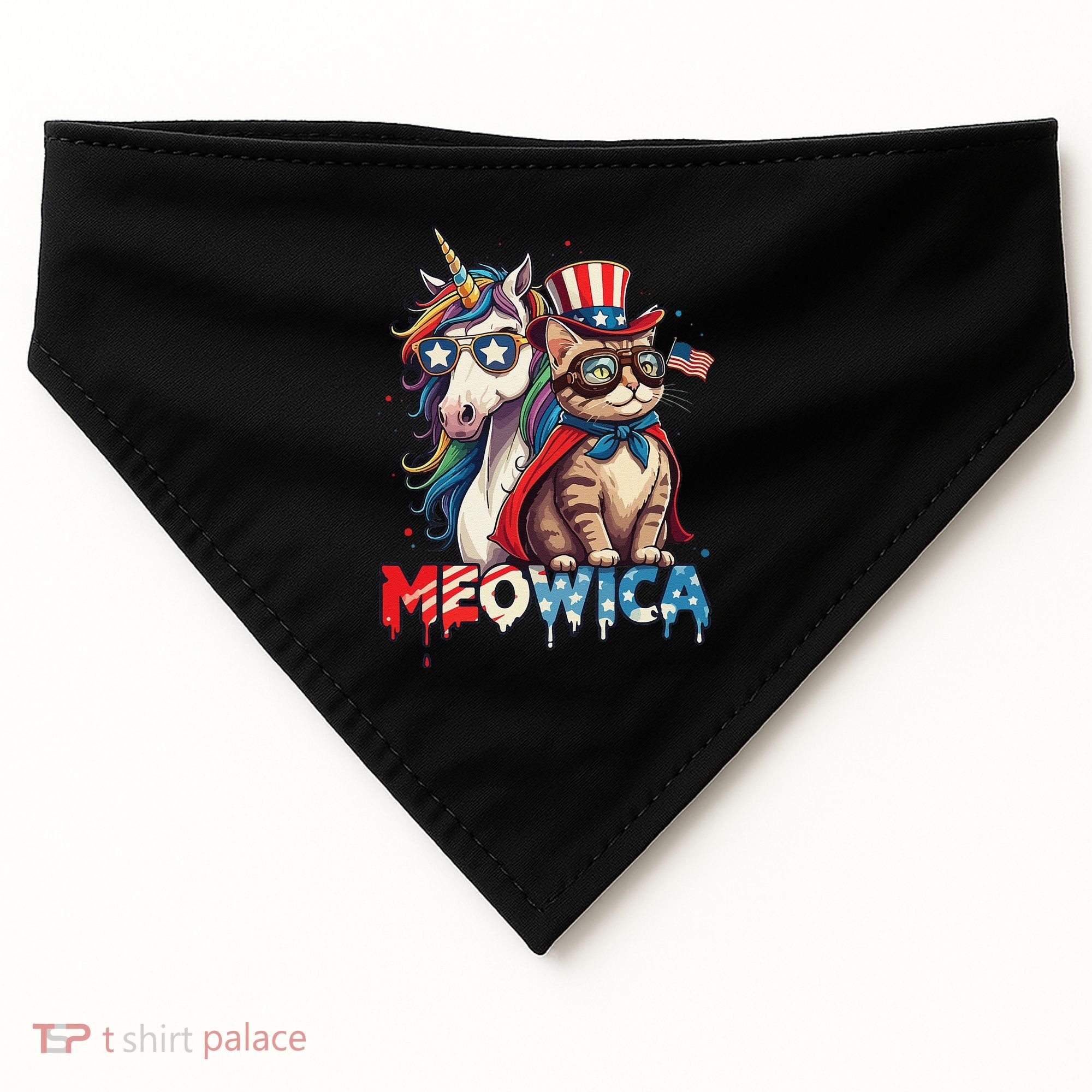 Meowica Cat And Unicorn USA-Made Doggie Bandana