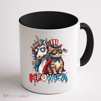 Meowica Cat And Unicorn Coffee Mug back