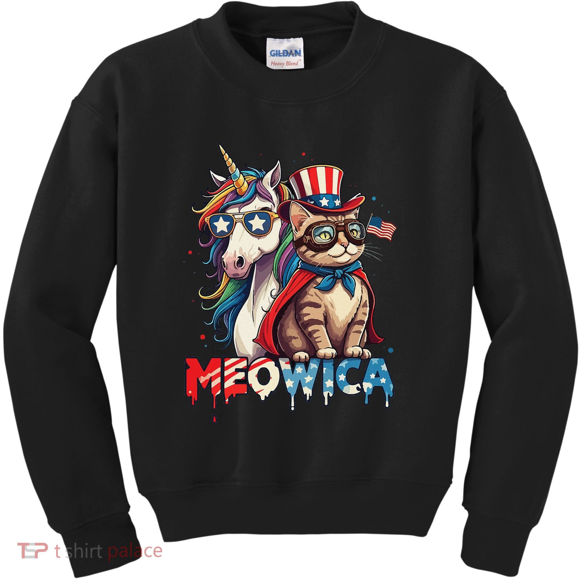 Meowica Cat And Unicorn Kids Sweatshirt