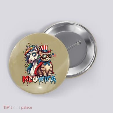 Meowica Cat And Unicorn Button