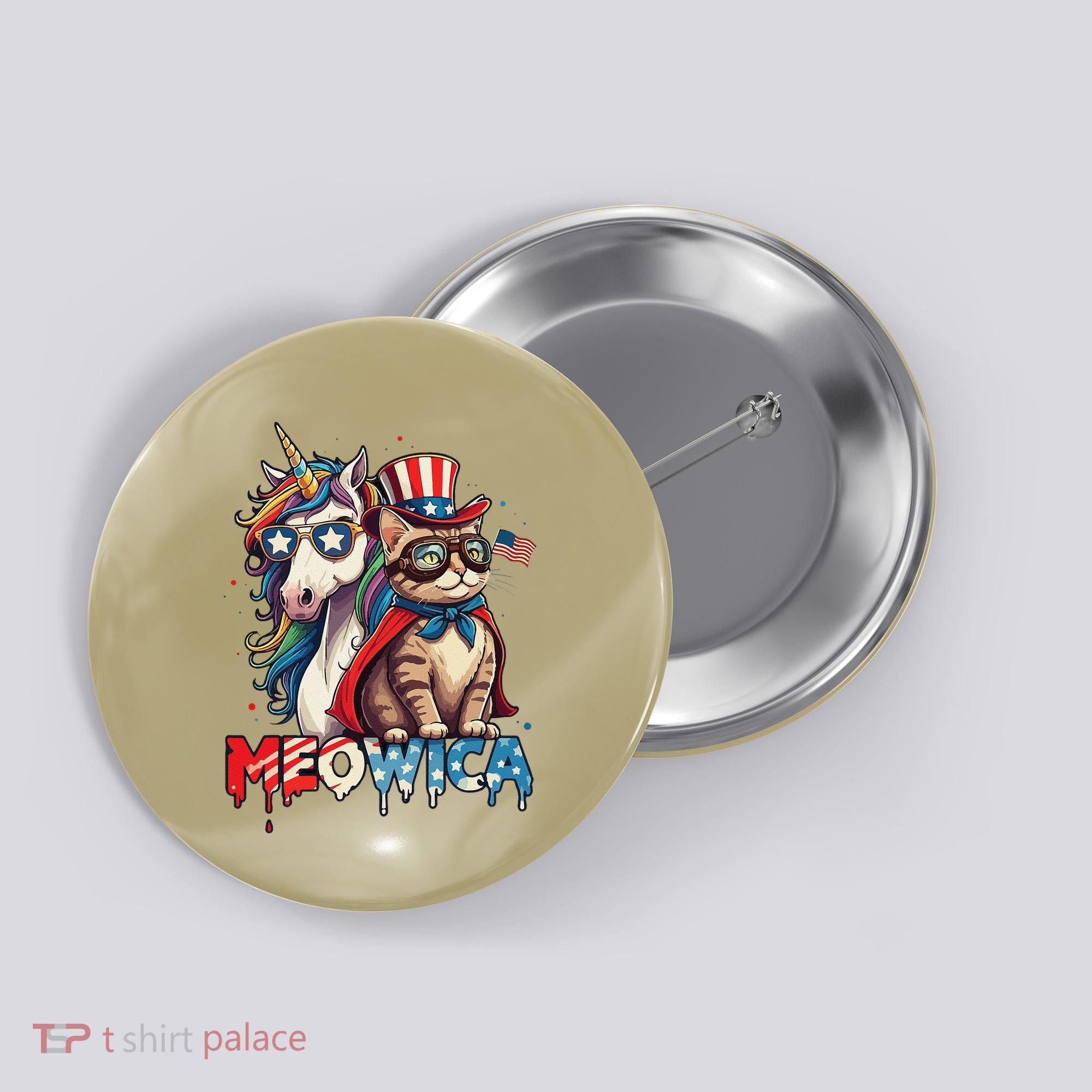 Meowica Cat And Unicorn Button