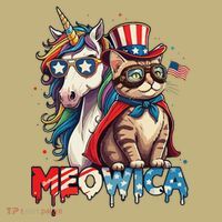 Meowica Cat And Unicorn Button thumb 1