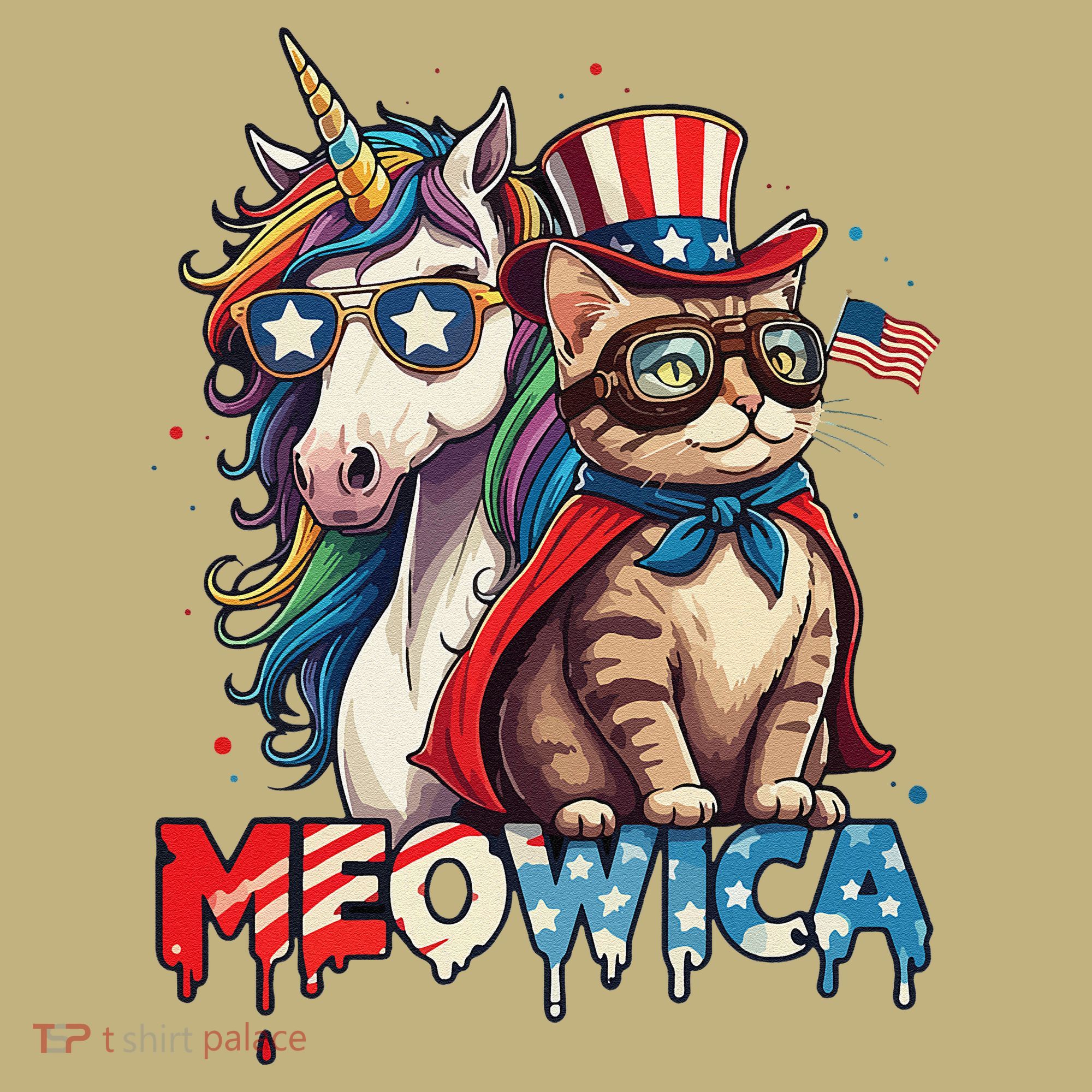 Meowica Cat And Unicorn Kids T-Shirt
