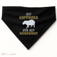 My Capybara Ate My Homework Mammal Animal Back To School USA-Made Doggie Bandana thumb 0