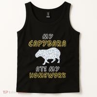 My Capybara Ate My Homework Mammal Animal Back To School Tank Top thumb 2