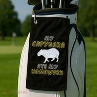 My Capybara Ate My Homework Mammal Animal Back To School Golf Towel thumb 2