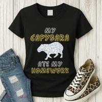 My Capybara Ate My Homework Mammal Animal Back To School Women's T-Shirt thumb 3