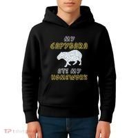 My Capybara Ate My Homework Mammal Animal Back To School Kids Hoodie thumb 4