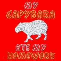 My Capybara Ate My Homework Mammal Animal Back To School Santa Hat thumb 1