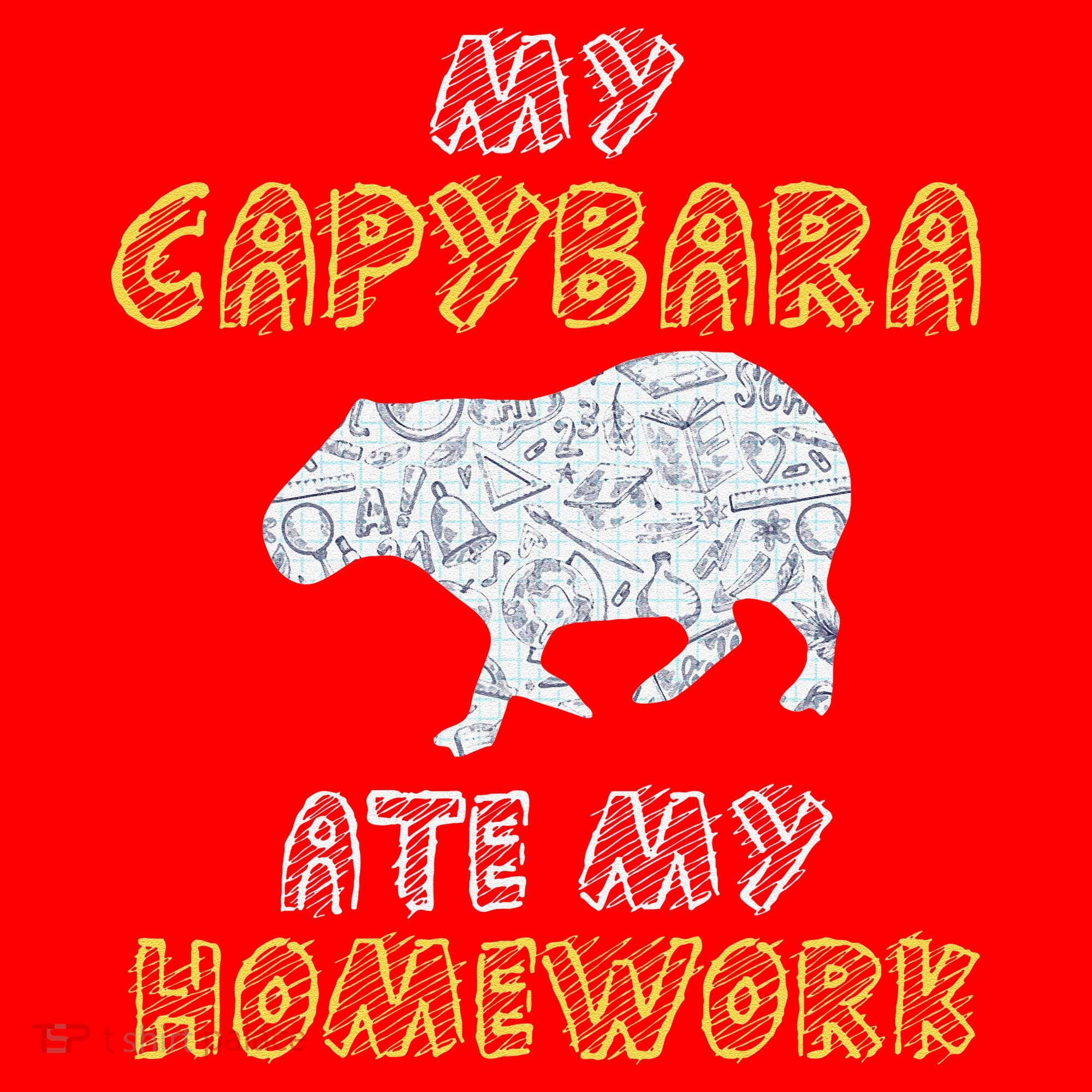 My Capybara Ate My Homework Mammal Animal Back To School Santa Hat