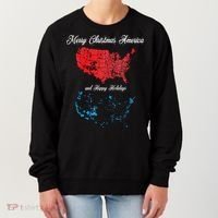 Merry Christmas America Funny 2024 Election Map Holiday Women's Sweatshirt thumb 0