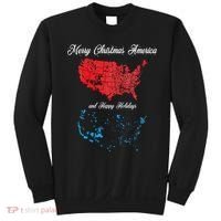 Merry Christmas America Funny 2024 Election Map Holiday Sweatshirt thumb 0