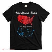 Merry Christmas America Funny 2024 Election Map Holiday T-Shirt thumb 0