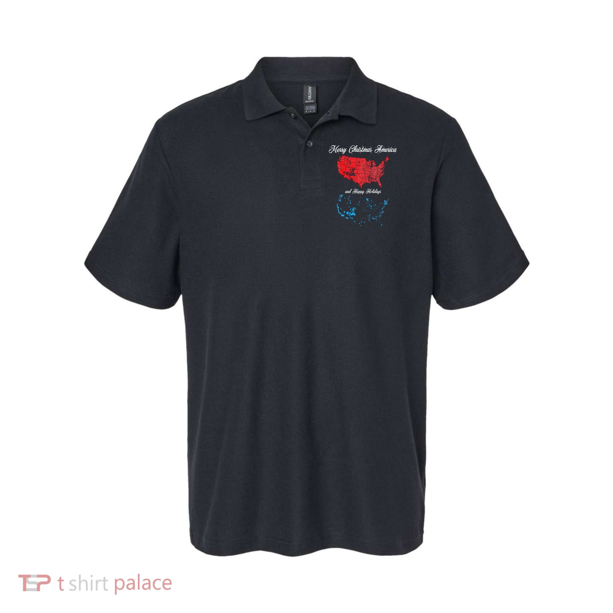 Merry Christmas America Funny 2024 Election Map Holiday Polo