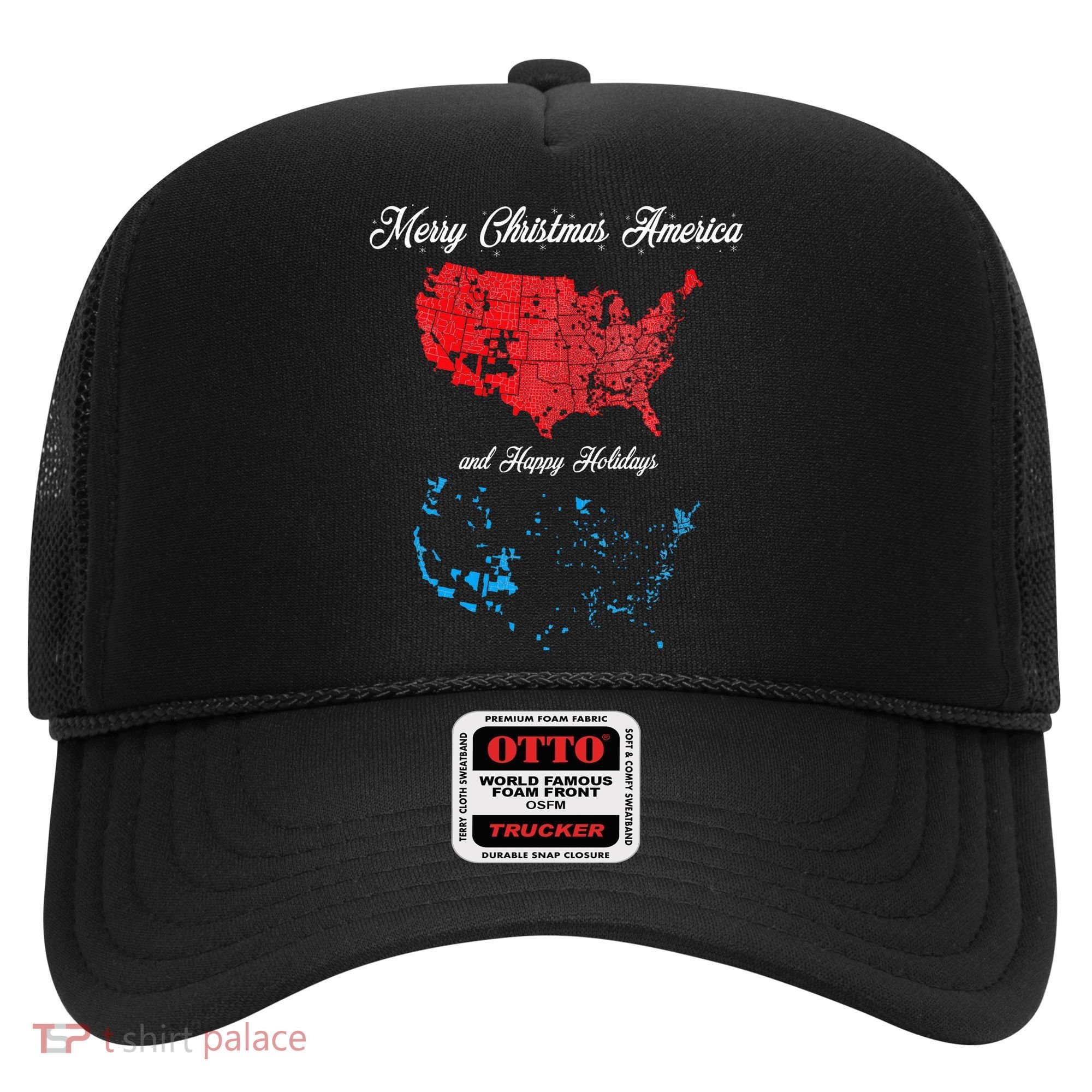 Merry Christmas America Funny 2024 Election Map Holiday Hat