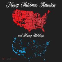 Merry Christmas America Funny 2024 Election Map Holiday Hat thumb 2