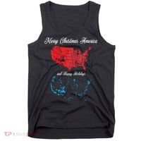 Merry Christmas America Funny 2024 Election Map Holiday Tank Top thumb 0