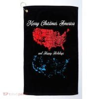 Merry Christmas America Funny 2024 Election Map Holiday Golf Towel thumb 0