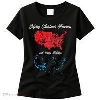 Merry Christmas America Funny 2024 Election Map Holiday Women's T-Shirt thumb 0