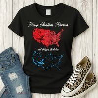 Merry Christmas America Funny 2024 Election Map Holiday Women's T-Shirt thumb 3