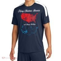 Merry Christmas America Funny 2024 Election Map Holiday Sport-Tek Competitor United Soccer Jersey thumb 0