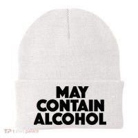 May Contain Alcohol Party Outfit Drinking Quote Beanie thumb 0