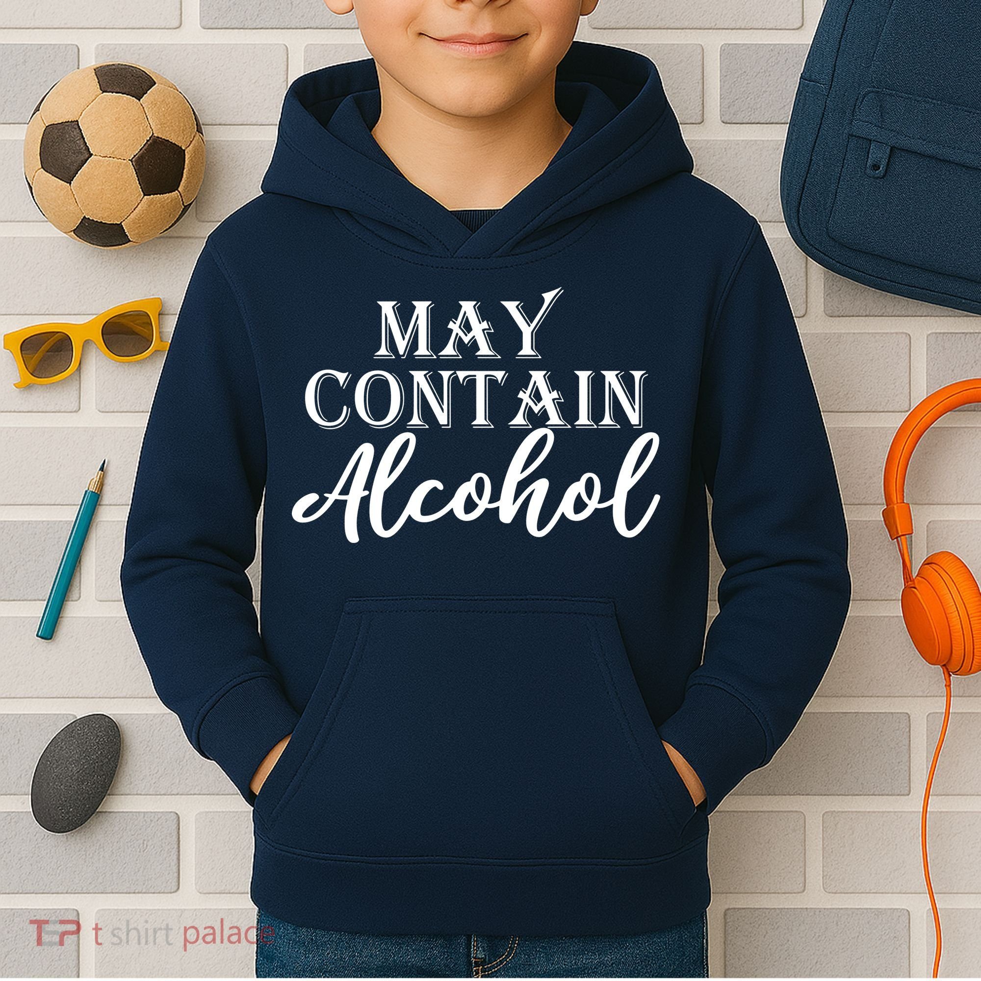May Contain Alcohol Kids Hoodie