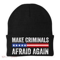 Make Criminals Afraid Again USA Rights Sarcastic US Flag Beanie thumb 0