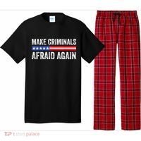 Make Criminals Afraid Again USA Rights Sarcastic US Flag Pajama Set thumb 0