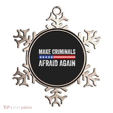 Make Criminals Afraid Again USA Rights Sarcastic US Flag Ornament