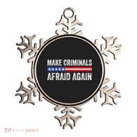 Make Criminals Afraid Again USA Rights Sarcastic US Flag Ornament thumb 0