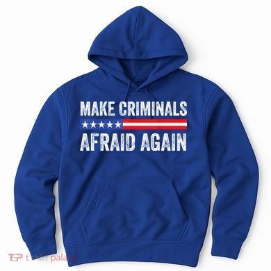 Make Criminals Afraid Again USA Rights Sarcastic US Flag Hoodie