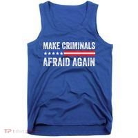 Make Criminals Afraid Again USA Rights Sarcastic US Flag Tank Top thumb 0