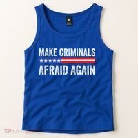Make Criminals Afraid Again USA Rights Sarcastic US Flag Tank Top thumb 2