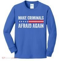 Make Criminals Afraid Again USA Rights Sarcastic US Flag Kids Long Sleeve Shirt thumb 0