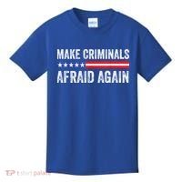 Make Criminals Afraid Again USA Rights Sarcastic US Flag Kids T-Shirt thumb 0