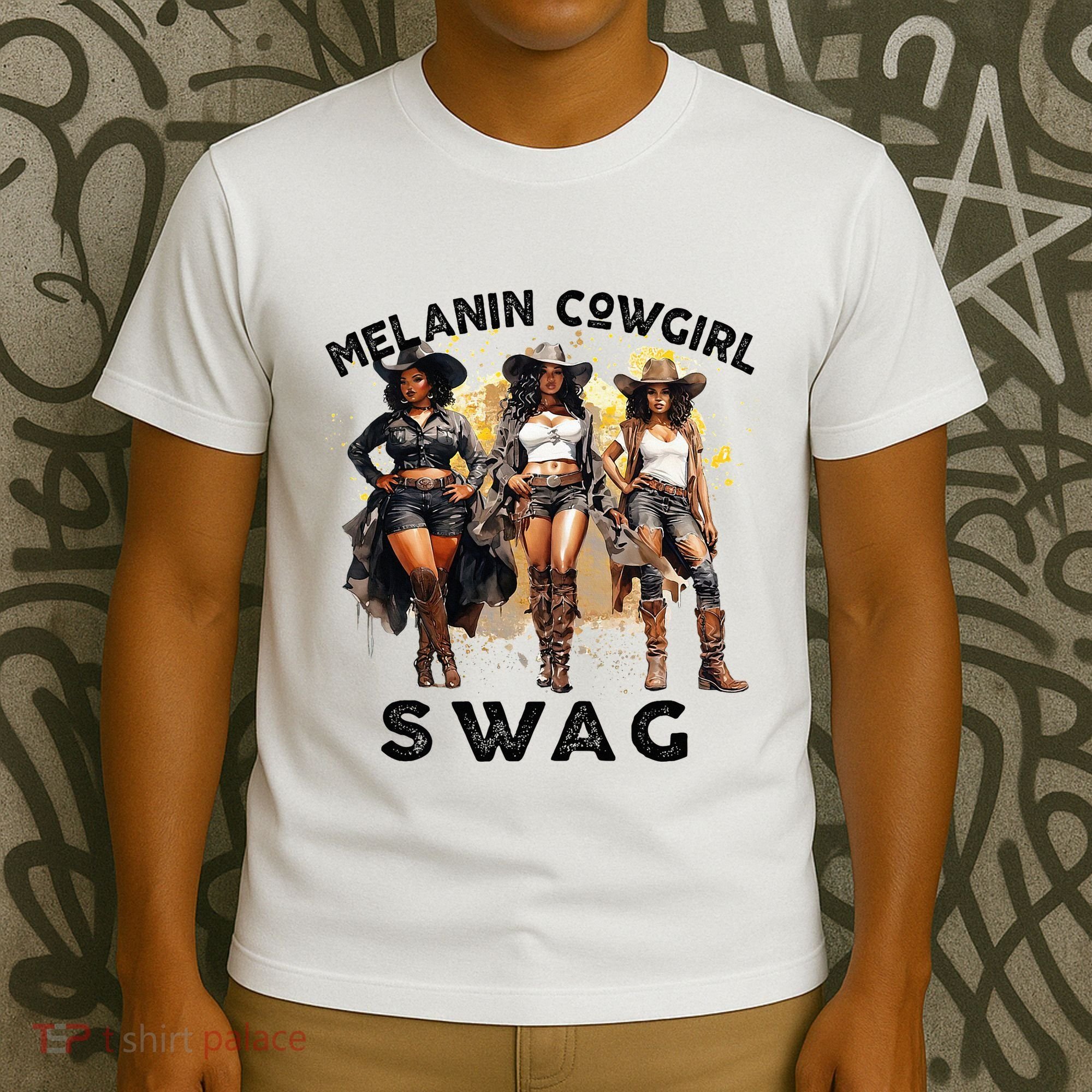 Melanin Cowgirls African Melanin Cowgirl Swag Juneteenth T-Shirt