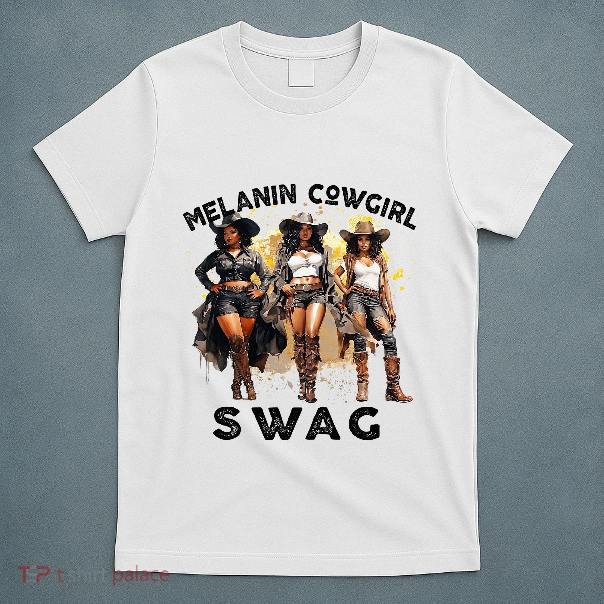 Melanin Cowgirls African Melanin Cowgirl Swag Juneteenth T-Shirt